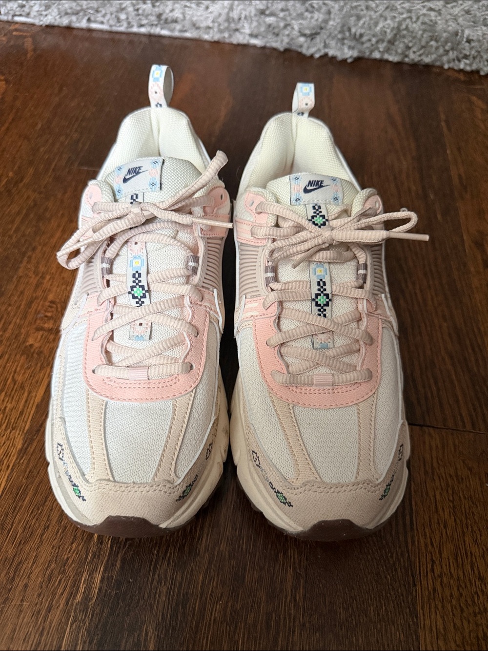 Nike Kids Beige and Light Pink Sneakers